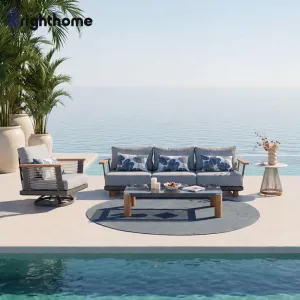 China Manufacturer Aluminum Terrace Patio Hotel Gardening Furniture Set Outdoor Sofa with Cushion