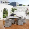 Courtuard Modern Waterproof Outdoor Luxury Patio Furniture Garden Set Outdoor Dining Tables and Chairs Set