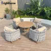 Custom HPL Table Aluminum Patio Garden Terrace Rattan Waterproof Sofa Outdoor Furniture Set
