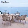Custom Modern Aluminum Restaurant Garden Outdoor Furniture Rope Dining Outside Table and Chairs