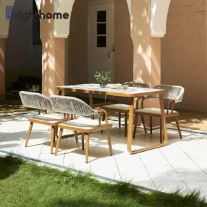 Custom Modern Contemporary Aluminum Patio Dining Set Bistro Garden Outdoor Furniture for General Use-for Living Room Hotel