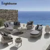 Custom Modern Design Rope Aluminum Frame Patio Set Rope Garden Furniture Outdoor Sofa