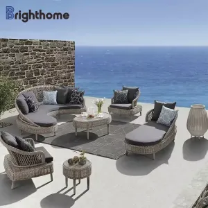 Custom Modern Design Rope Aluminum Frame Patio Set Rope Garden Furniture Outdoor Sofa