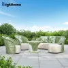 Durable Waterproof Balcony Backyard Hotel Park Outdoor Furniture Aluminum Rope Garden Sofas Set with Cushion