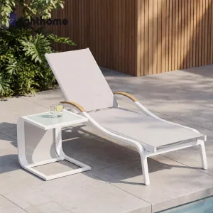 Factory Wholesale Garden Furniture Metal Pool Beach Leisure Chair Laybed Waterproof Outdoor Sun Loungers