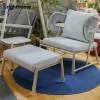 Factory Wholesale Leisure Patio Hotel Outdoor Furniture Aluminum Rope Woven Garden Lounge Chair