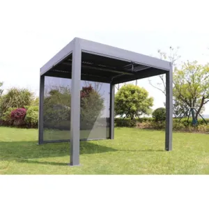 Factory Wholesale Outdoor Aluminum Pergola Garden Metal Movable Gazebo with Bug Net