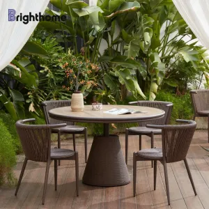 Factory Wholesale 5 Piece TPU Rope Aluminum Patio Garden Backyard Sets Outdoor Furniture