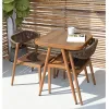 French Modern Space Saving Metal Aluminum Patio Bistro Dining Chair and Table Outdoor Garden Furniture Rope Rattan Furniture Set