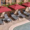 Garden Furniture Aluminum Waterproof Hotel Outside Laybed Beach Pool Outdoor Sun Lounger Chair