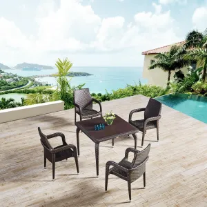 Garden Outdoor Furniture Set Aluminum Outdoor Modern Patio Rattan Bistro Dining Set