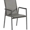 Coff Shop Aluminum Fabric Stackable Teslin Bistro Outdoor Armchair