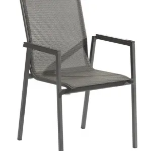 Coff Shop Aluminum Fabric Stackable Teslin Bistro Outdoor Armchair