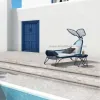 Furniture Aluminium Pe Rattan Hand-Craft Ocean Mediterranean Style Beach Pool Outdoor Sun Lounger