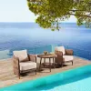 PE Rattan Waterproof Wicker Weaving Sling Rope Patio Sofa Set Aluminum Garden Furniture Outdoor