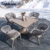 Rope Outdoor Furniture Garden Set Aluminum Patio Dining Chairs for Restaurant Project