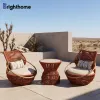 Waterproof Aluminum Outdoor Furniture Patio Set TPU Rattan Swivel Chair Garden Sofas