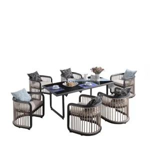 Hot Sale Whole Aluminum Kitchen Dining Chair and Table Set Outdoor Pool Patio Garden Sofa Furniture