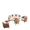 Hot Sell Uv Resistant Leisure Modern Patio Arc Rope Aluminum Outdoor Garden Sofa Set