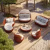 Luxury Aluminum Garden Furniture Lounger Daybed Patio Set Waterproof PE Rattan Courtyard Outdoor Sofa