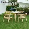 Luxury Restaurant Outdoor Furniture Waterproof Courtyard Modern 4 Seater Terrace Rope Outdoor Dining Set Modern