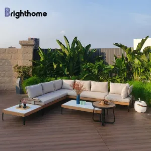Modern Aluminium Waterproof Furniture Terrace Balcony Patio Garden Rope Outdoor Sofa Set