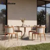 Modern Aluminum Patio Garden Outdoor Furniture Hotel Outside Restaurant Dining Table and Chairs