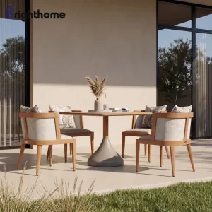 Modern Aluminum Patio Garden Outdoor Furniture Hotel Outside Restaurant Dining Table and Chairs
