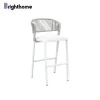 Modern Aluminum Waterproof Rope Garden Courtyard Terrace Outdoor Indoor High bar Chair Stools