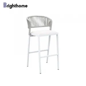 Modern Aluminum Waterproof Rope Garden Courtyard Terrace Outdoor Indoor High bar Chair Stools