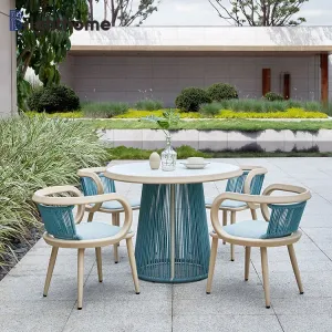 Modern Garden Wicker Rattan Patio Furniture Set Rope Weave Design for Outdoor Dining-for Home Hotel Park or Apartment