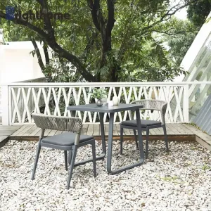 Modern Waterproof Luxury Outdoor Dining Set Patio Table Chair for Restaurant Bistro Furniture for Living Room Hotel or Park