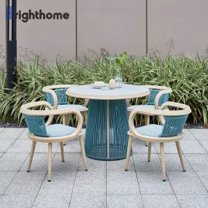 Modern Waterproof Patio Furniture Luxury Restaurant Hotel Dining Table and Chair Set Garden Outdoor Furniture Set