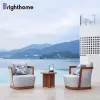New Aluminum All Weather Rope Weaving Garden Patio Furniture Balcony Sofa Sets Modern Balcony Table Chair Set