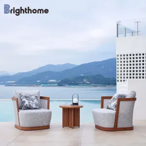 New Aluminum All Weather Rope Weaving Garden Patio Furniture Balcony Sofa Sets Modern Balcony Table Chair Set