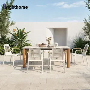 New Arrival Aluminum Patio Furniture Hotel Outside Garden Sets Outdoor Dining Table and Chair Set