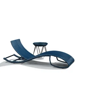 New Design Aluminium PE Rattan Ocean Mediterranean Style Wicker Outdoor Chaise Sun Lounger Pool Beach Chair