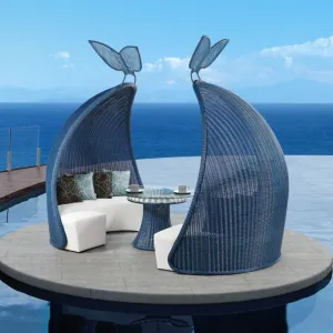 New Design Aluminium Wicker Leisure Outdoor Furniture Tent Ocean Mediterranean Luxury Modern Style Sectional Sofa