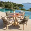 New Design Aluminum Hotel Outside Outdoor Table Chairs Terrace Furniture Rope Garden Seating Set for Project