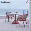 New Out Door Restaurant Table and Chair Patio and Dining Rope Furniture Garden Dining Furniture Round Outdoor Dining Table Set