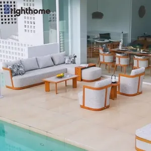 New Waterproof Out Door Furniture Aluminum Frame Sofa Hotel Outdoor Furniture Modern Design Garden Sofa Set