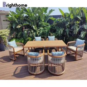 ODM Custom Aluminum HPL Waterproof Table Hotel Home Courtyard Outdoor Patio Furniture Set