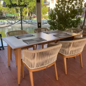 ODM OEM Wholesale Aluminum Rattan Hotel Outside Outdoor Garden Furniture with Waterproof Cushion