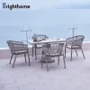 Outdoor Luxury Furniture Patio Aluminum Garden Restaurant Dining Set Outdoor Dining Table and 4 Chairs Set for 4 Person