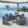 Outdoor Rope Dining Tables And Chairs Aluminum Patio Furniture Terassa Garden Table And Chairs Set