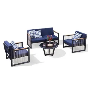Patio Furniture Unique Design Modern Weave Rope Metal Aluminum Outdoor Sofa Garden Furniture