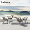 Patio Modern Hotel Garden Furniture Table Set Courtyard Restaurant Outdoor Dining Table and Chairs Set