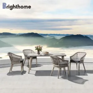 Patio Modern Hotel Garden Furniture Table Set Courtyard Restaurant Outdoor Dining Table and Chairs Set