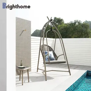 Patio Outdoor Garden PE Rope Balcony Luxury Aluminium Hanging Rope Swing Chair