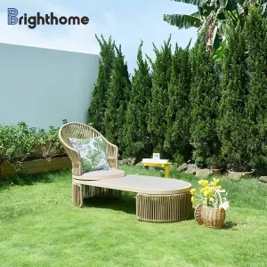 Patio Pool Furniture Rope Weaving Adjustable Back Contemporary Modern Pool Chairs Outdoor Garden Sun Loungers